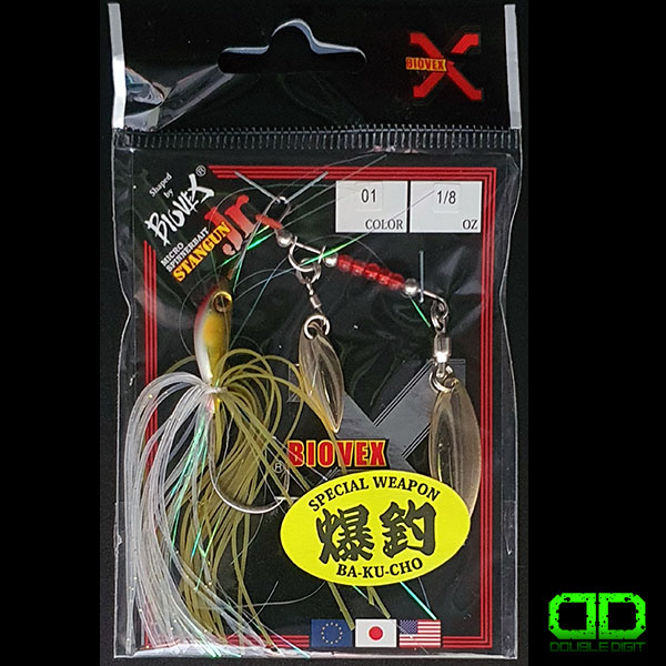 Biovex Stangun Jr. Spinnerbait, Colour 01, 1/8oz, Double Willow